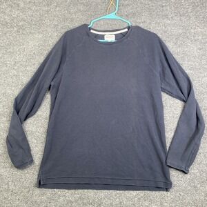 Norse Projects Shirt Mens Large Blue Long Sleeve Crewneck Solid Basic Tee Knit